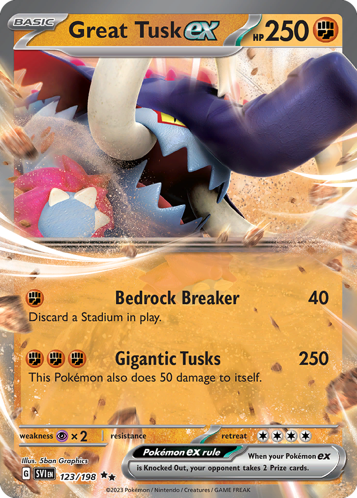 Great Tusk ex 123/198 from Pokemon TCG Scarlet & Violet