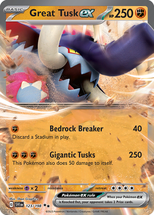 Great Tusk ex 123/198 from Pokemon TCG Scarlet & Violet