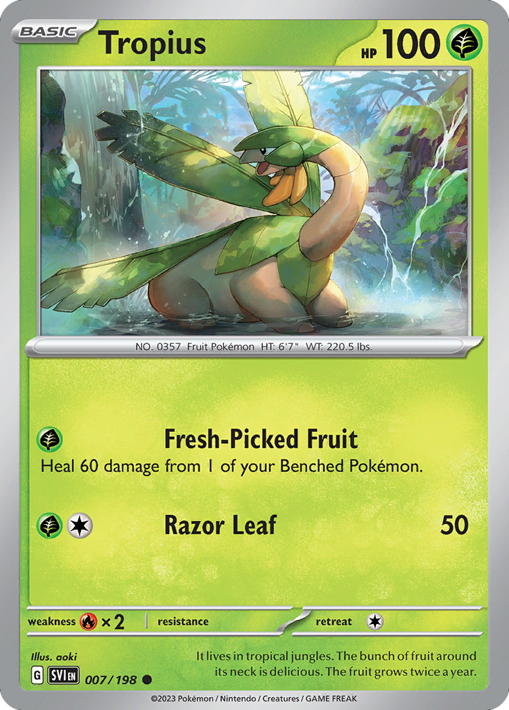 Tropius 007/198 from Pokemon TCG Scarlet & Violet