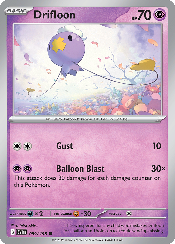 Drifloon 089/198 from Pokemon TCG Scarlet & Violet