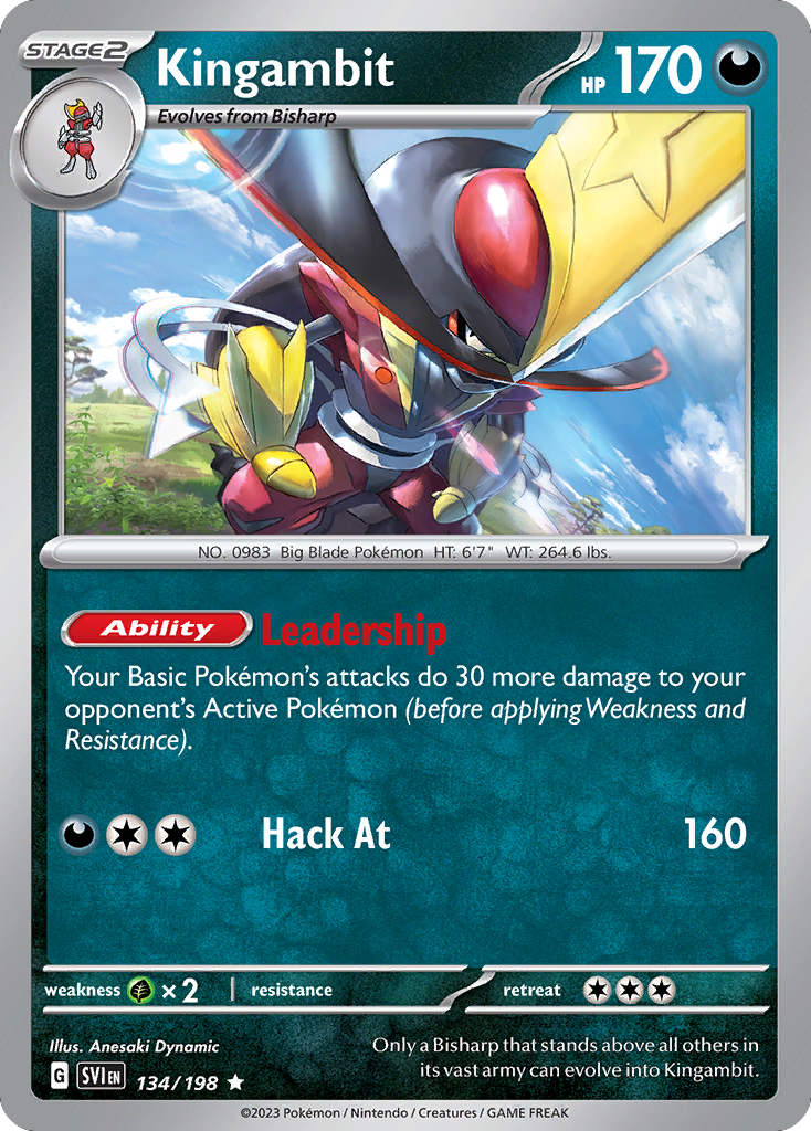 Kingambit 134/198 from Pokemon TCG Scarlet & Violet