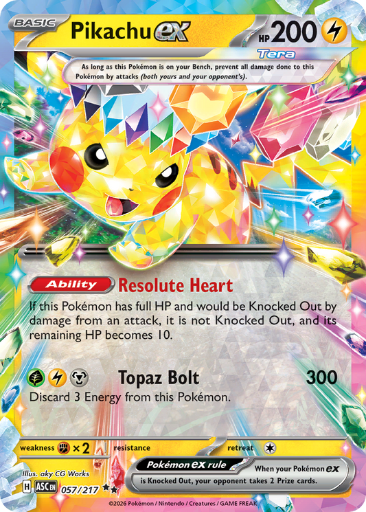 Pikachu ex 057/217 from Pokemon TCG Ascended Heroes