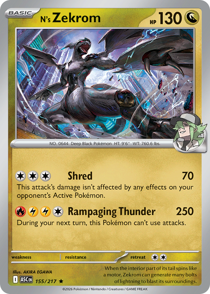 N's Zekrom 155/217 from Pokemon TCG Ascended Heroes