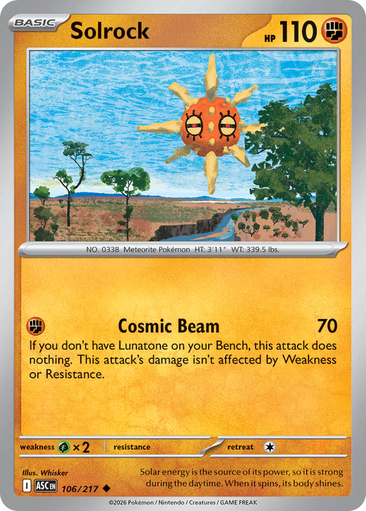 Solrock 106/217 from Pokemon TCG Ascended Heroes