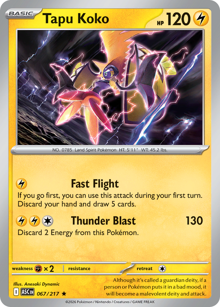 Tapu Koko 067/217 from Pokemon TCG Ascended Heroes