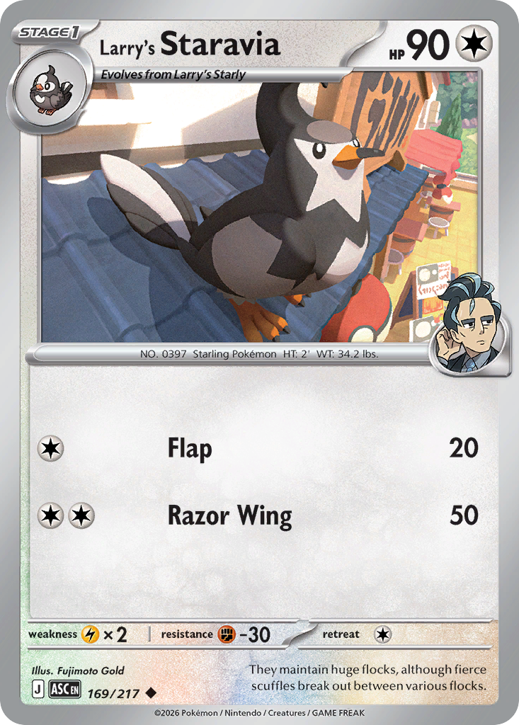 Larry's Staravia 169/217 from Pokemon TCG Ascended Heroes