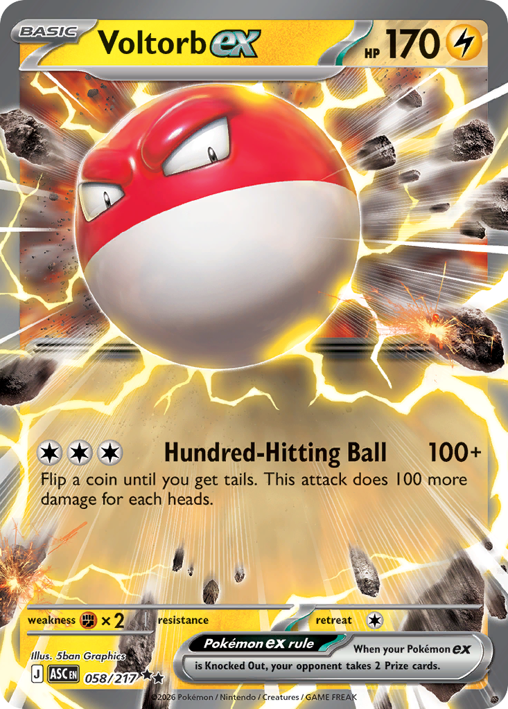 Voltorb ex 058/217 from Pokemon TCG Ascended Heroes