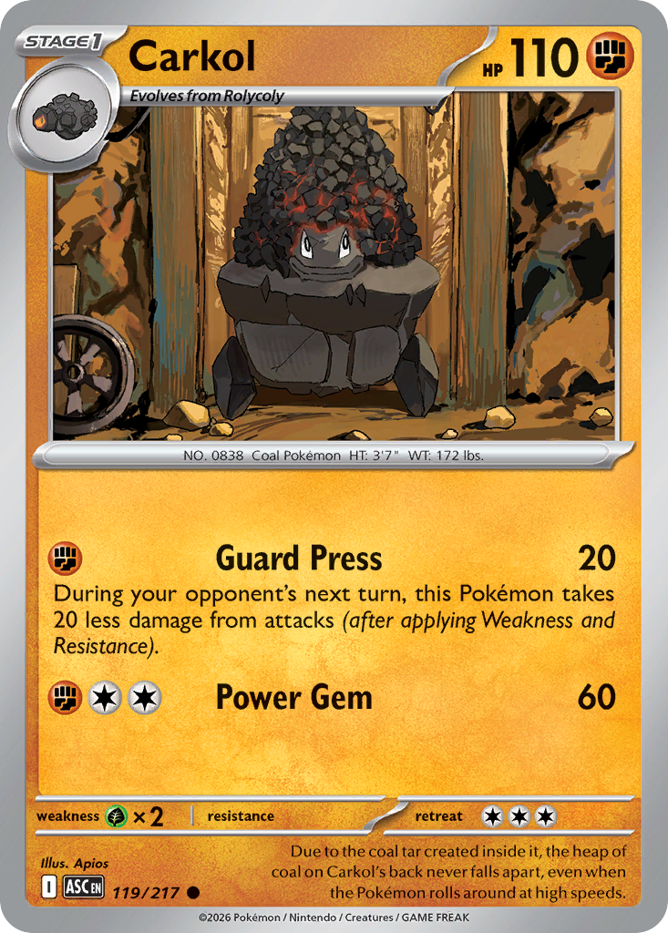 Carkol 119/217 from Pokemon TCG Ascended Heroes