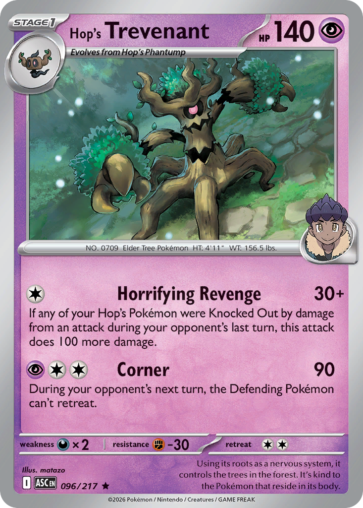 Hop's Trevenant 096/217 from Pokemon TCG Ascended Heroes