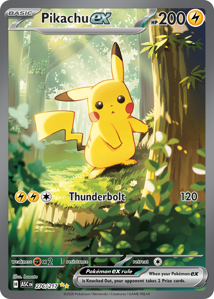 Pikachu ex 276/217 from Pokemon TCG Ascended Heroes