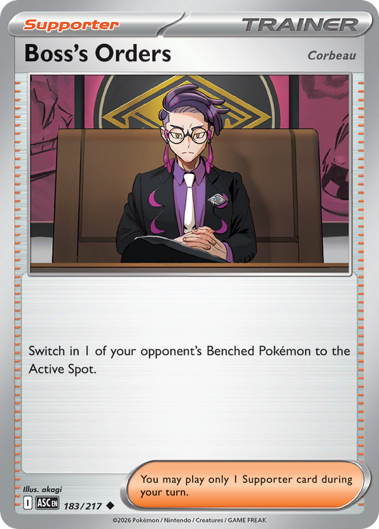 Boss's Orders 183/217 from Pokemon TCG Ascended Heroes