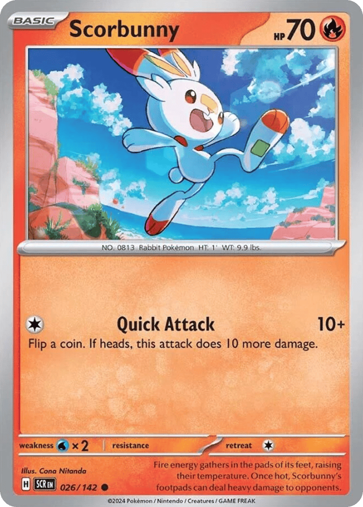 Scorbunny 026/142 from Pokemon TCG Stellar Crown