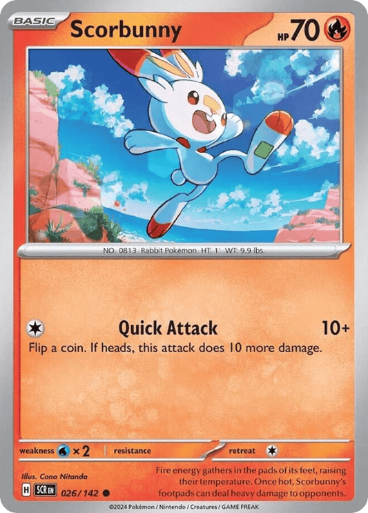 Scorbunny 026/142 from Pokemon TCG Stellar Crown