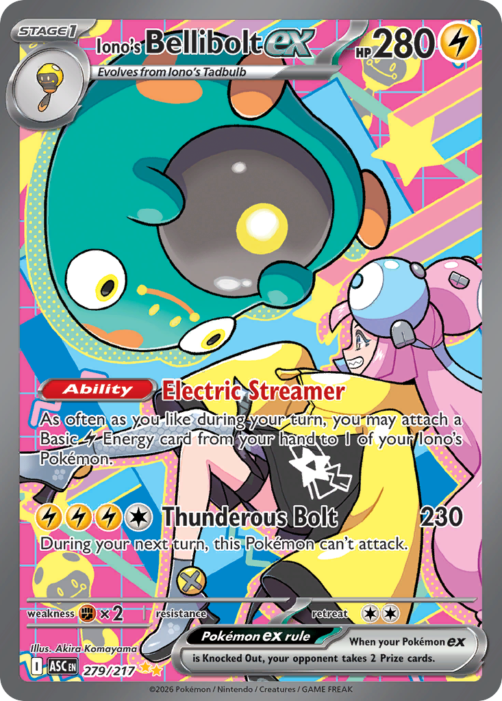 Iono's Bellibolt ex 279/217 from Pokemon TCG Ascended Heroes