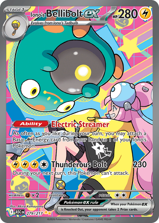 Iono's Bellibolt ex 279/217 from Pokemon TCG Ascended Heroes