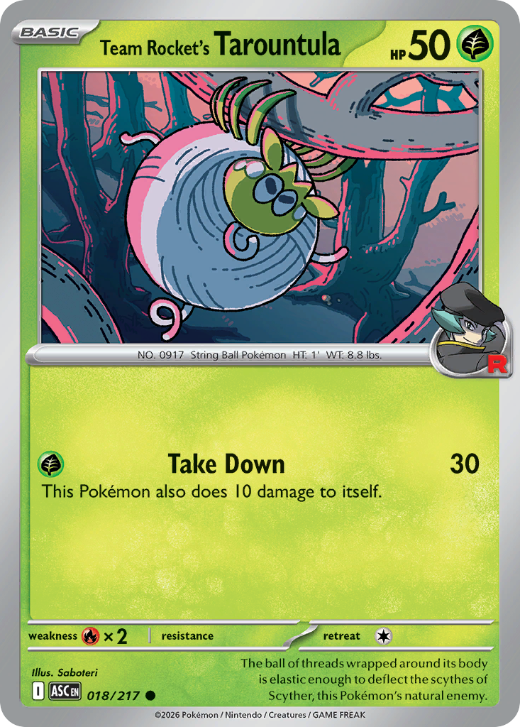 Team Rocket's Tarountula 018/217 from Pokemon TCG Ascended Heroes
