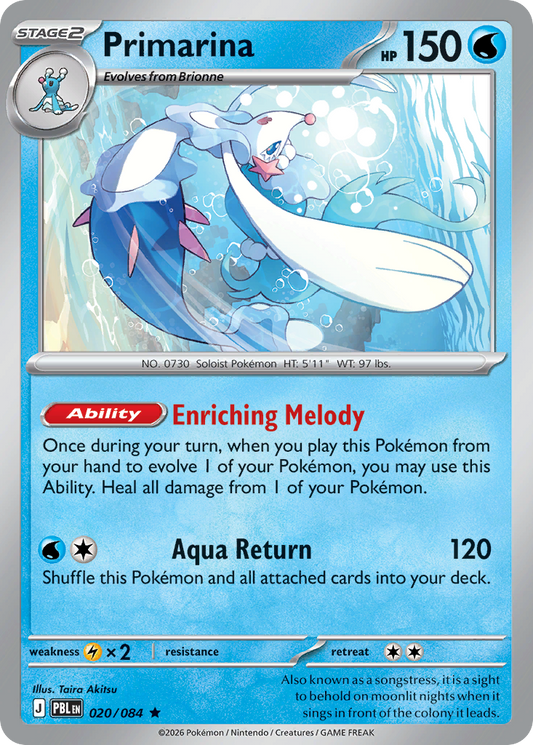 Primarina 020/084 from Pokemon TCG Pitch Black