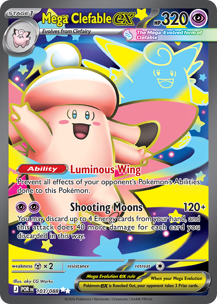 Mega Clefable ex 103/088 from Pokemon TCG Perfect Order