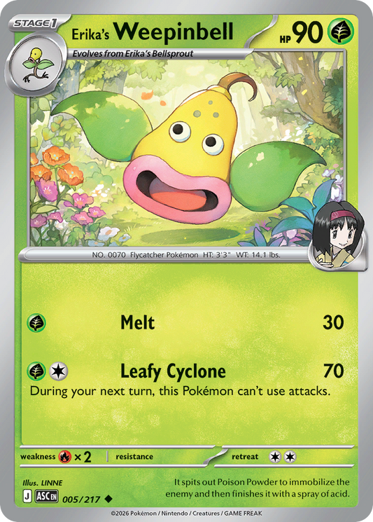 Erika's Weepinbell 005/217 from Pokemon TCG Ascended Heroes