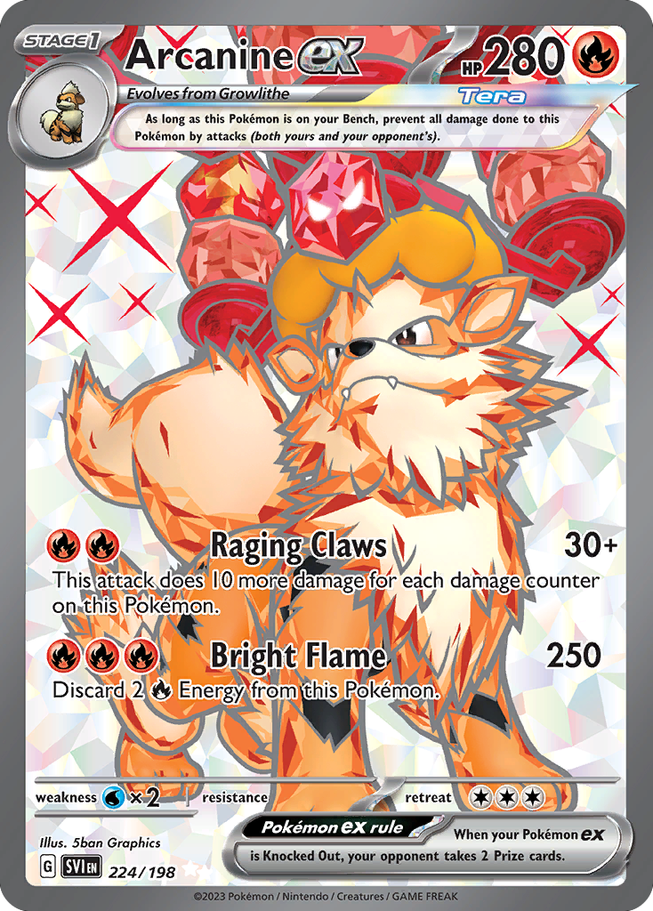 Arcanine ex 224/198 from Pokemon TCG Scarlet & Violet