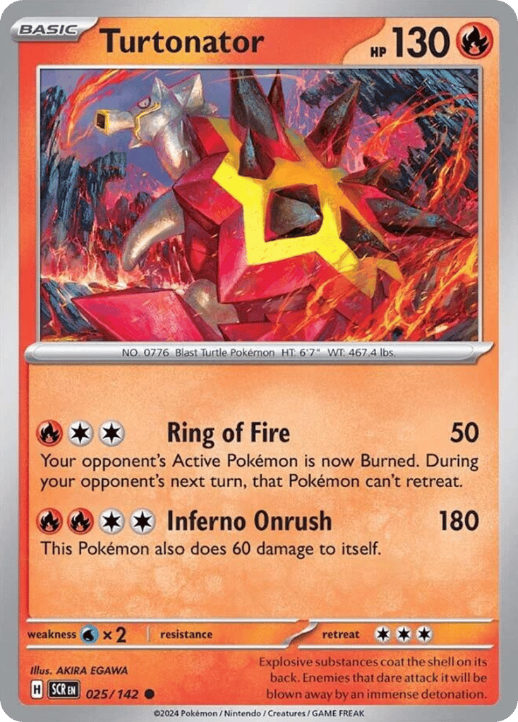 Turtonator 025/142 from Pokemon TCG Stellar Crown