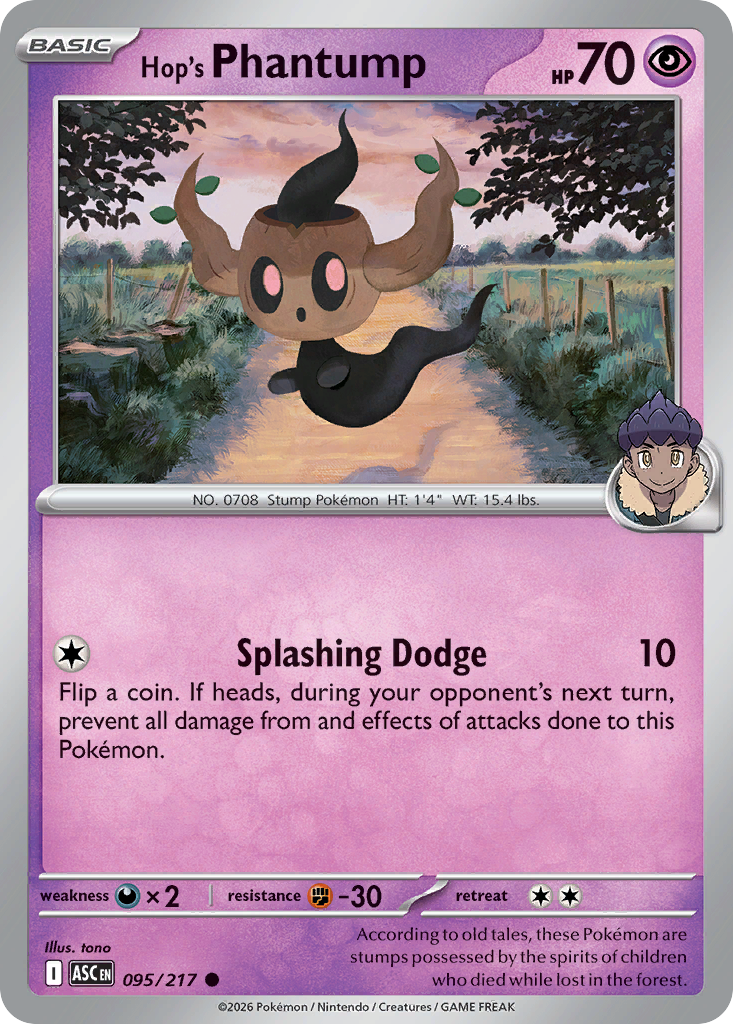 Hop's Phantump 095/217 from Pokemon TCG Ascended Heroes