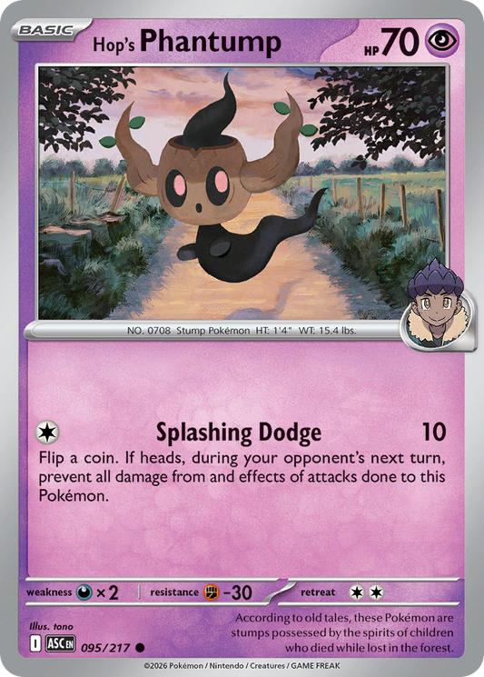 Hop's Phantump 095/217 from Pokemon TCG Ascended Heroes