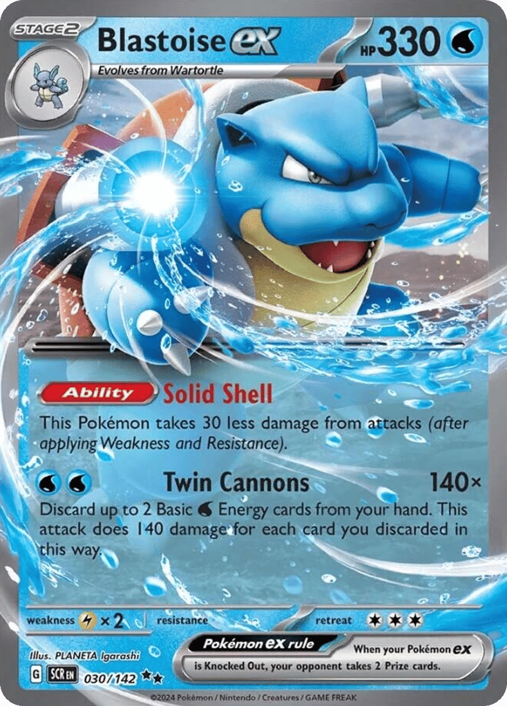 Blastoise ex 030/142 from Pokemon TCG Stellar Crown