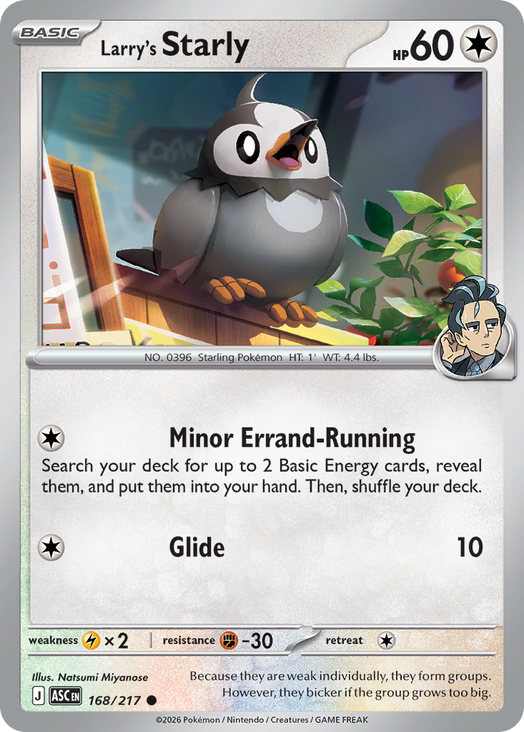 Larry's Starly 168/217 from Pokemon TCG Ascended Heroes