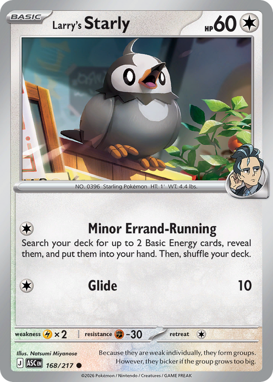 Larry's Starly 168/217 from Pokemon TCG Ascended Heroes