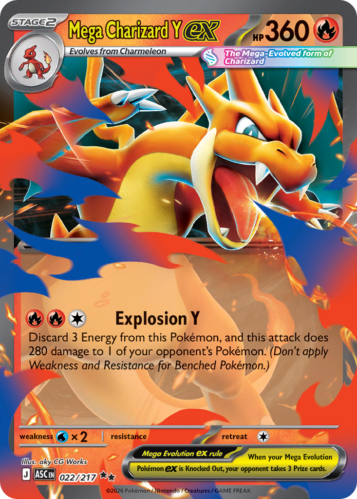 Mega Charizard Y ex 022/217 from Pokemon TCG Ascended Heroes