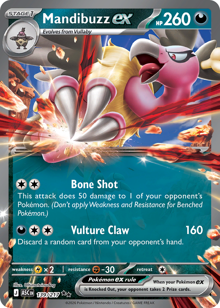 Mandibuzz ex 139/217 from Pokemon TCG Ascended Heroes