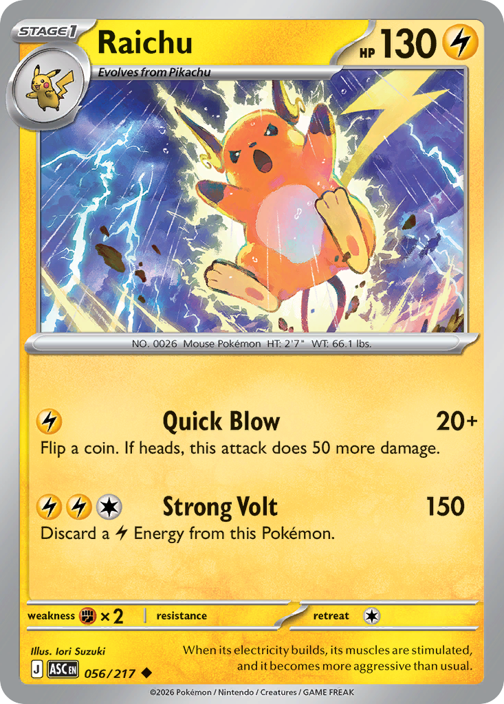 Raichu 056/217 from Pokemon TCG Ascended Heroes