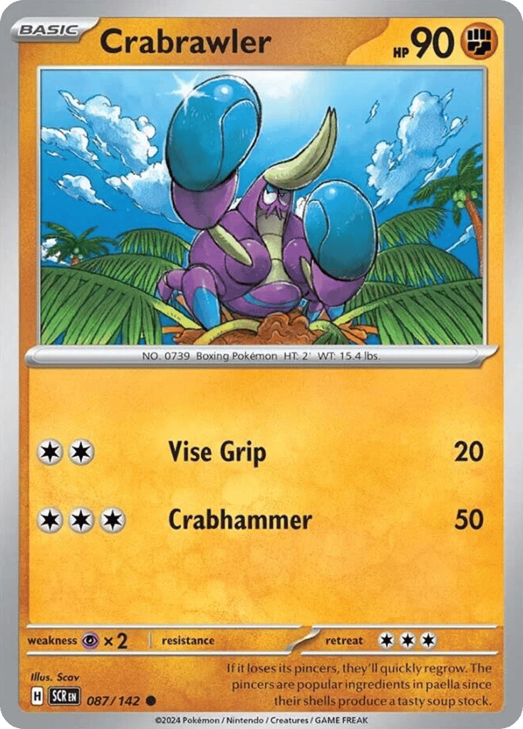 Crabrawler 087/142 from Pokemon TCG Stellar Crown