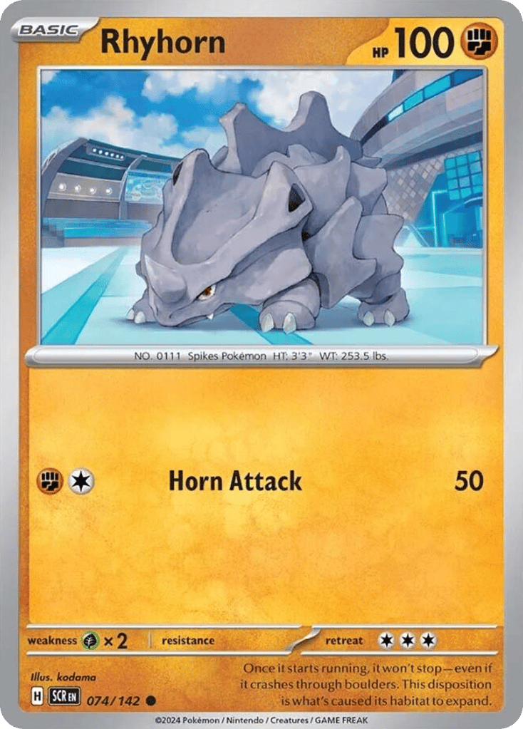 Rhyhorn 074/142 from Pokemon TCG Stellar Crown