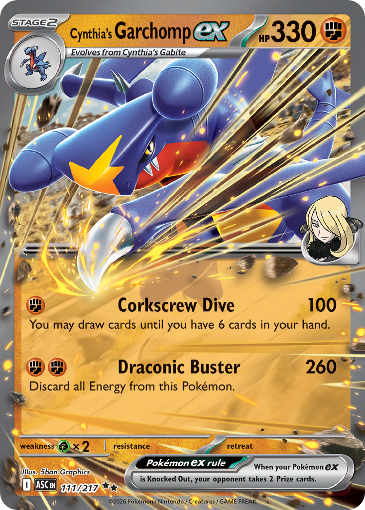 Cynthia's Garchomp ex 111/217 from Pokemon TCG Ascended Heroes