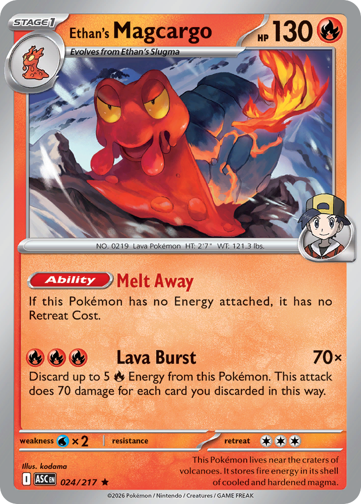 Ethan's Magcargo 024/217 from Pokemon TCG Ascended Heroes
