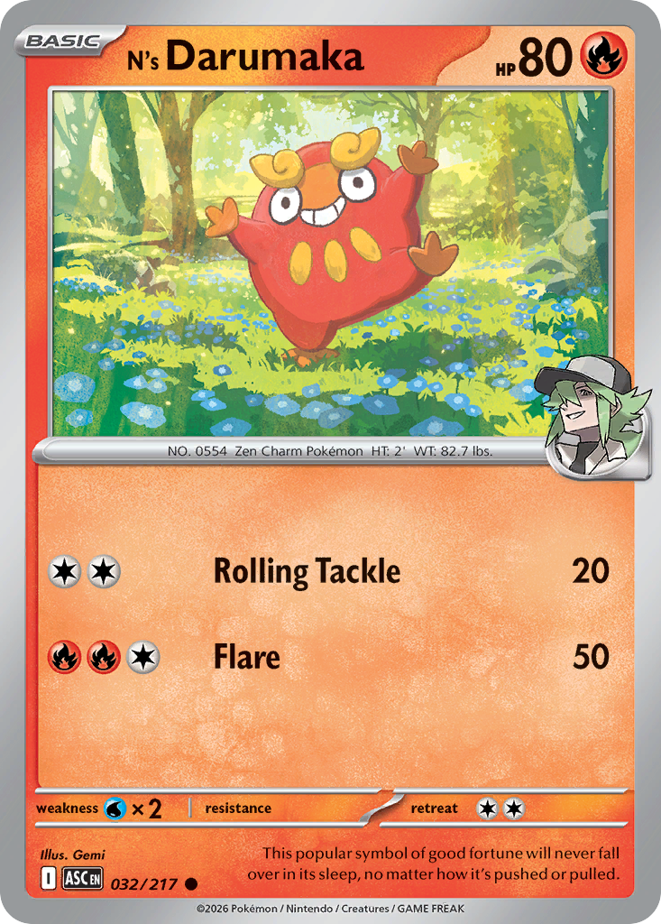 N's Darumaka 032/217 from Pokemon TCG Ascended Heroes