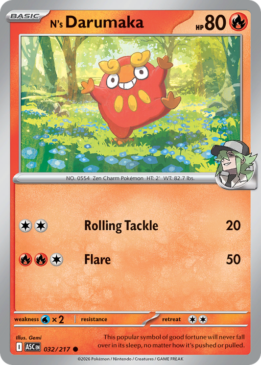 N's Darumaka 032/217 from Pokemon TCG Ascended Heroes