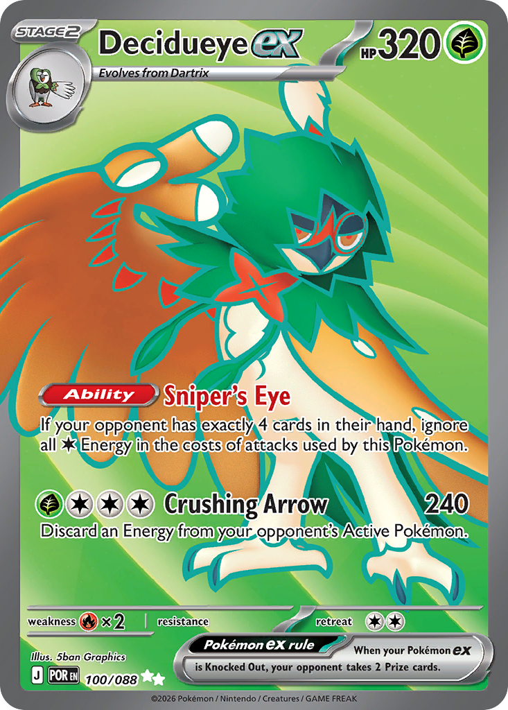 Decidueye ex 100/088 from Pokemon TCG Perfect Order