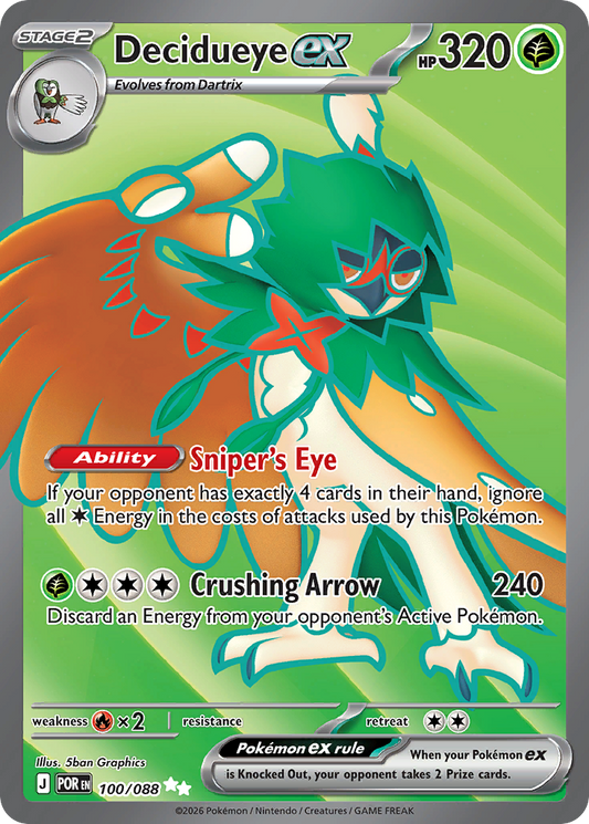 Decidueye ex 100/088 from Pokemon TCG Perfect Order