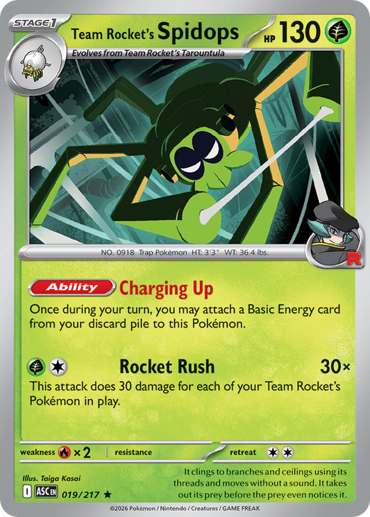 Team Rocket's Spidops 019/217 from Pokemon TCG Ascended Heroes