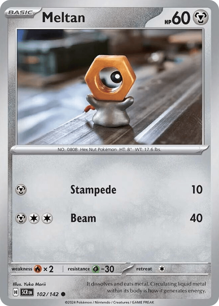 Meltan 102/142 from Pokemon TCG Stellar Crown