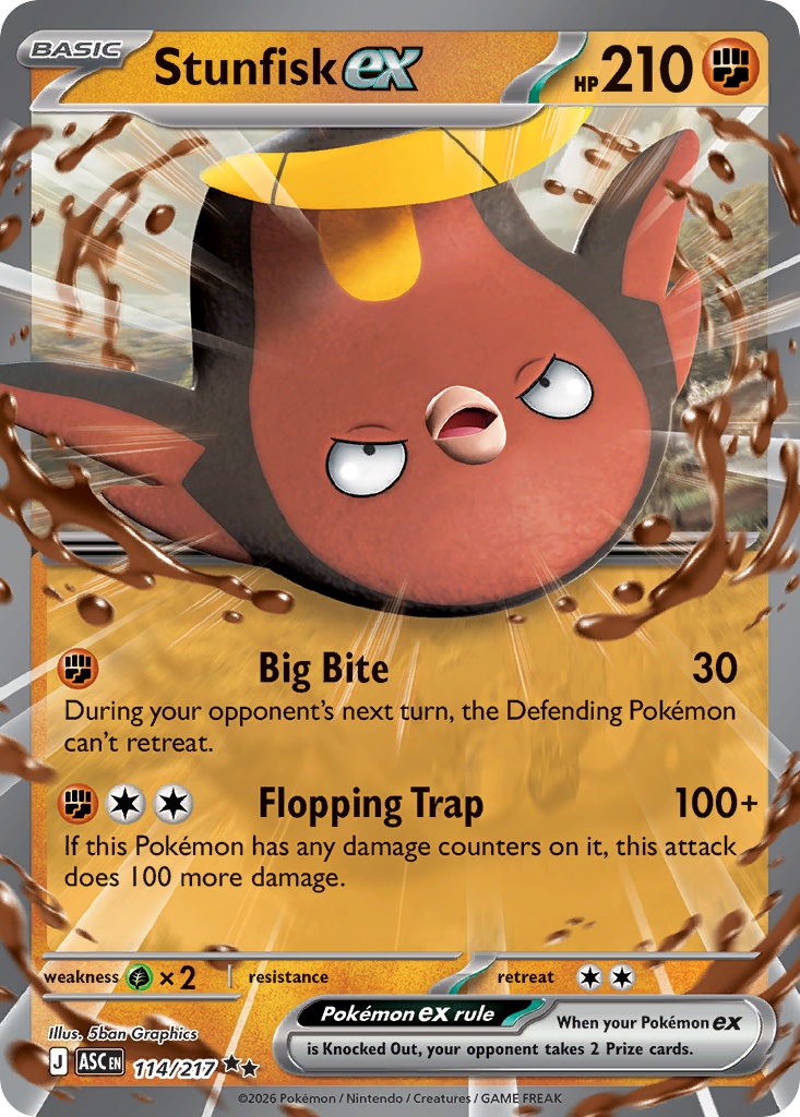 Stunfisk ex 114/217 from Pokemon TCG Ascended Heroes