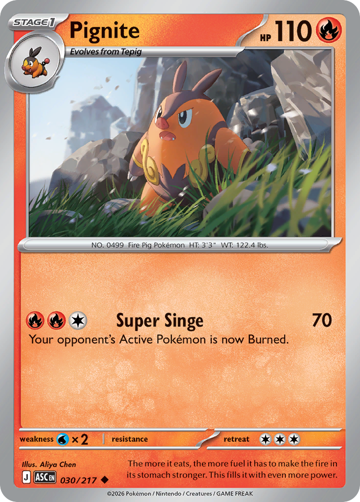 Pignite 030/217 from Pokemon TCG Ascended Heroes