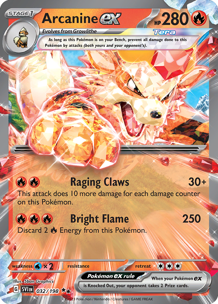 Arcanine ex 032/198 from Pokemon TCG Scarlet & Violet