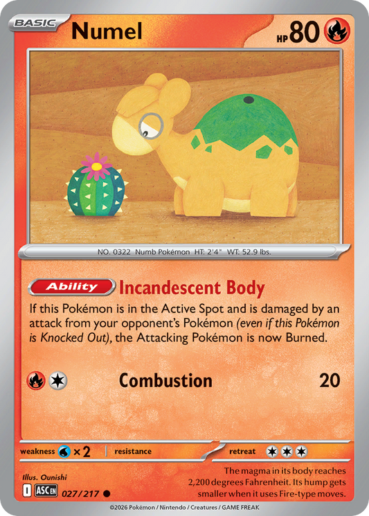 Numel 027/217 from Pokemon TCG Ascended Heroes