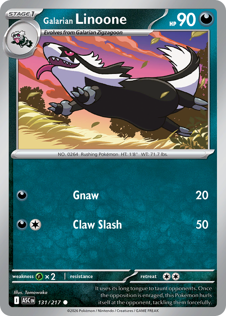 Galarian Linoone 131/217 from Pokemon TCG Ascended Heroes