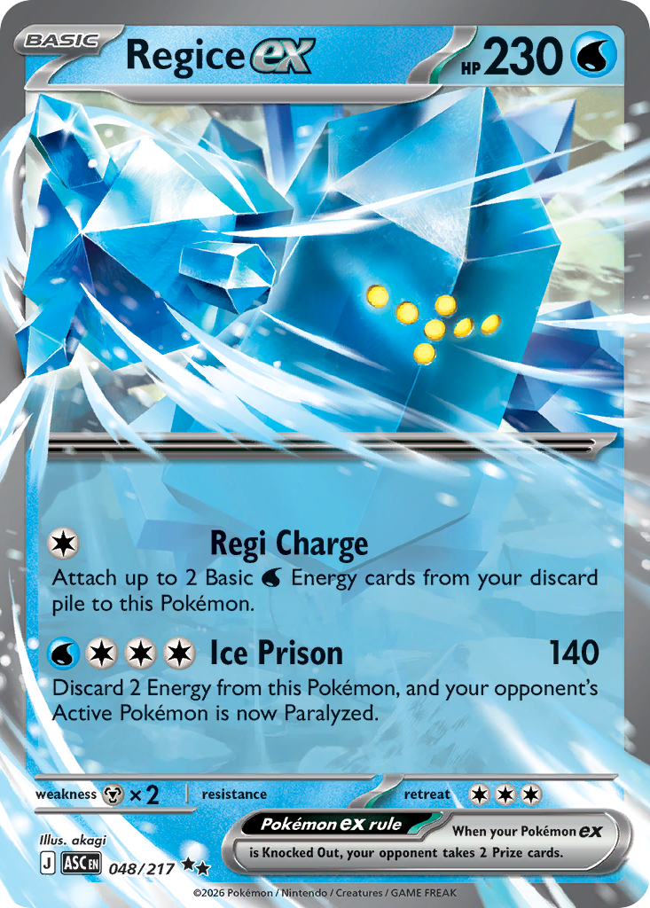 Regice ex 048/217 from Pokemon TCG Ascended Heroes