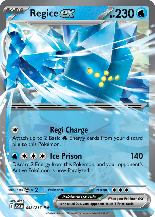 Regice ex 048/217 from Pokemon TCG Ascended Heroes